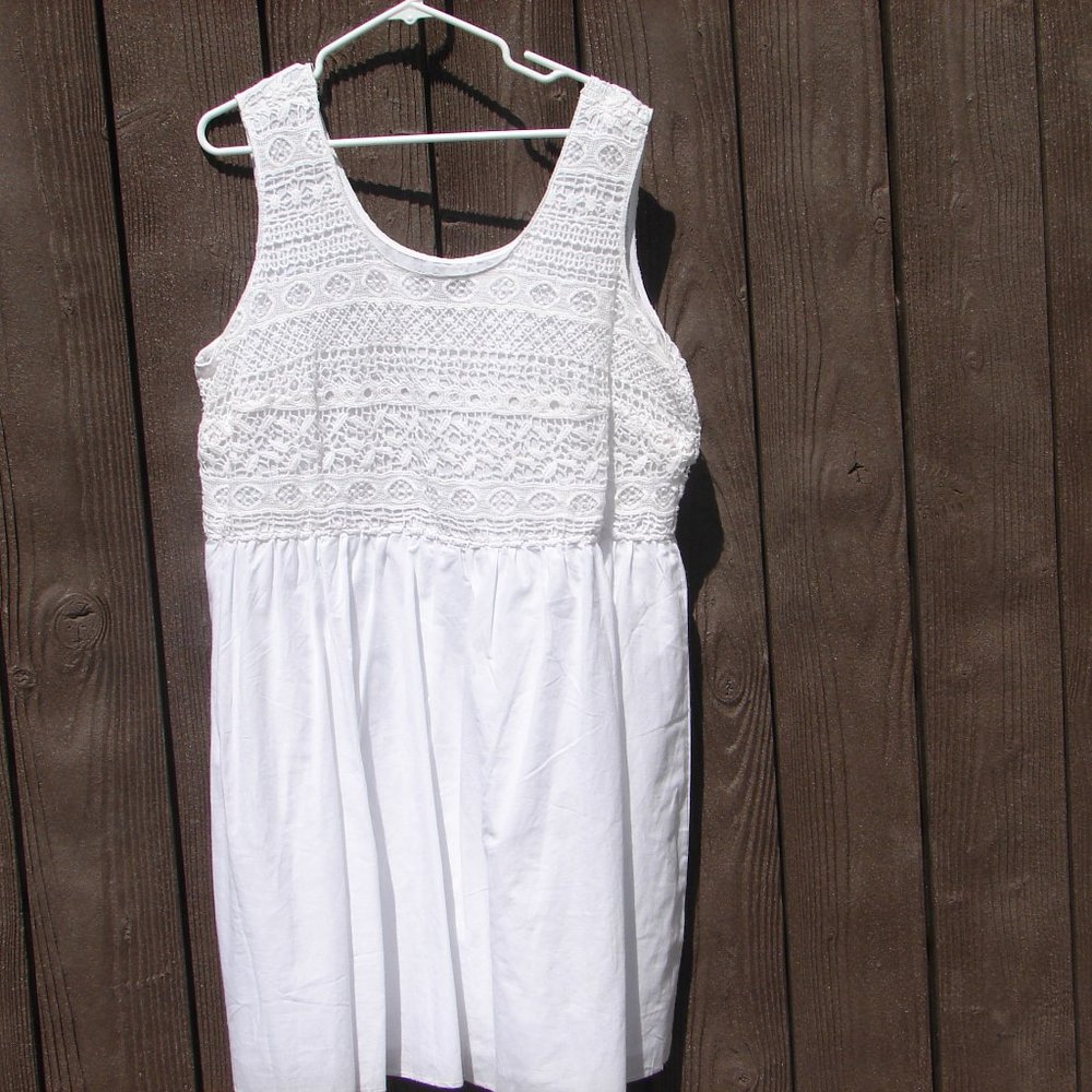 White Lace Summer Dress Size 16 White Wedding Beach ellos Brand